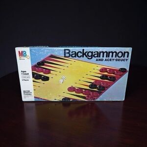 Vinyage 1973 Milton Bradley Backgammon and Acey-Deucy Board Game COMPLETE